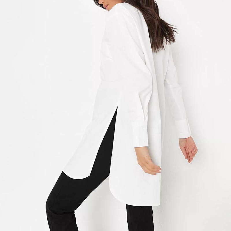 white longline poplin shirt