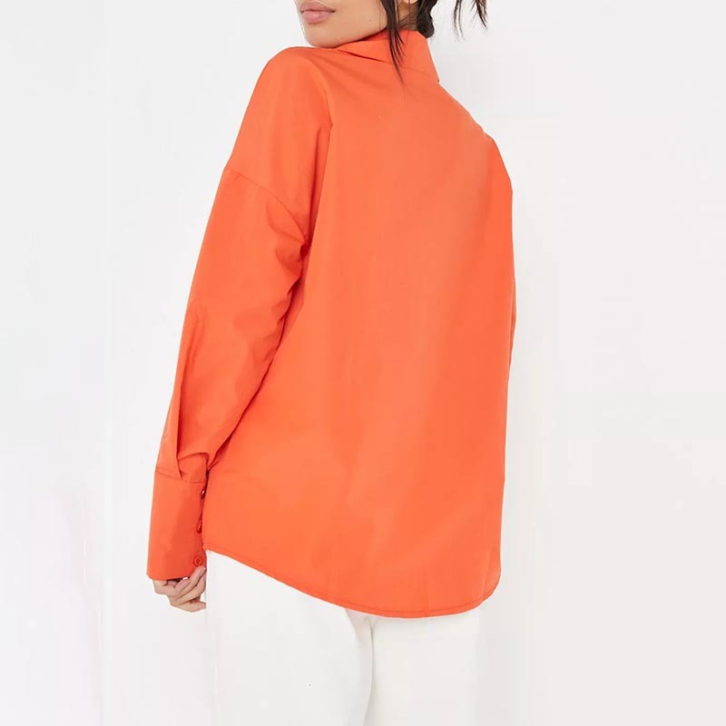 orange oversized poplin shirt