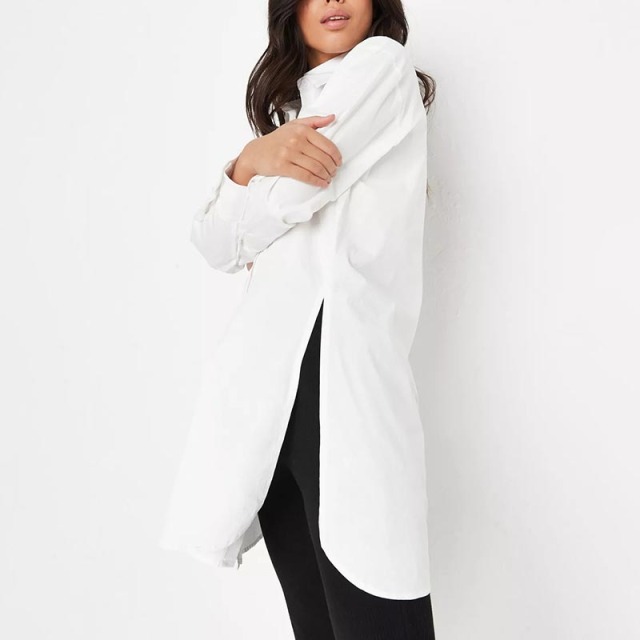 white longline poplin shirt