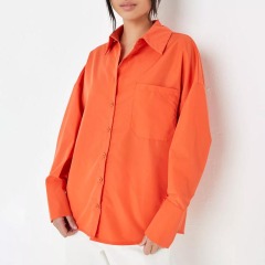 orange oversized poplin shirt
