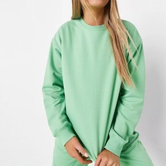 green brushed sweatshirt and jogger co ord suit