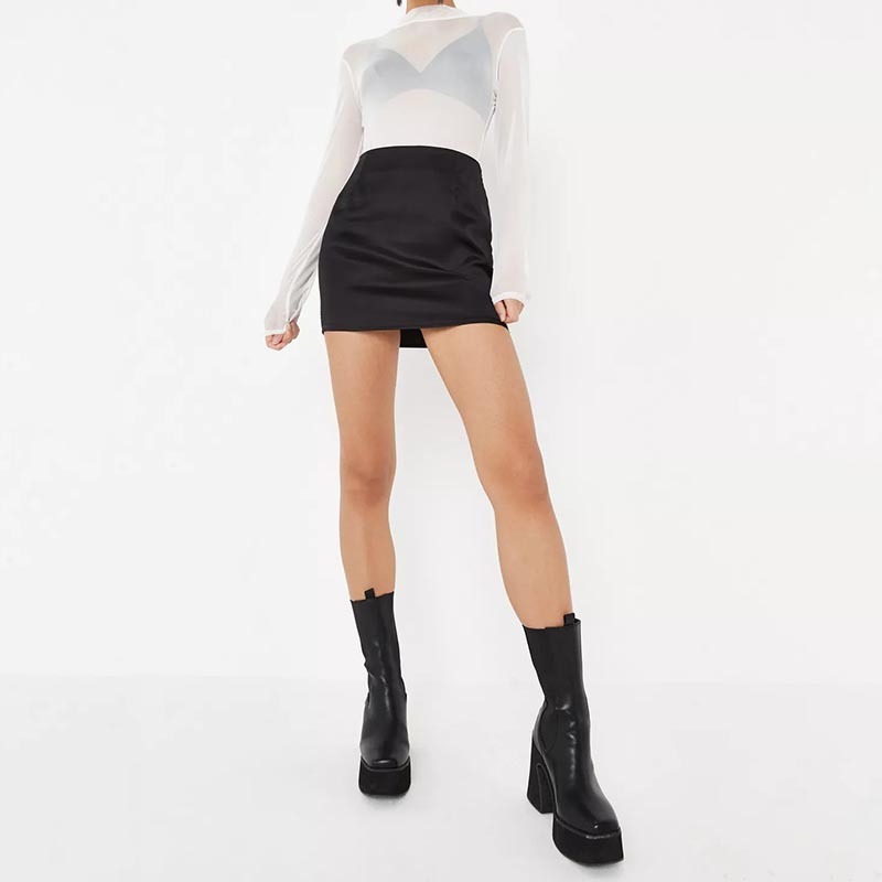 white mesh high neck bodysuit