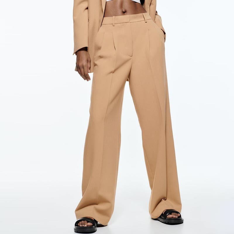 slim mid-rise trousers
