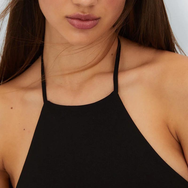 sling-neck knitted jumpsuit
