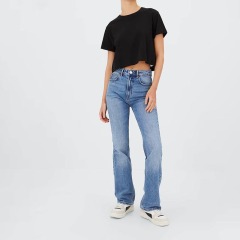 Basic cropped short-sleeved top