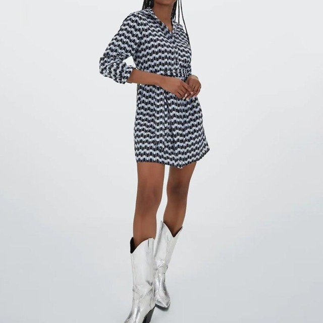 printed shirt dress