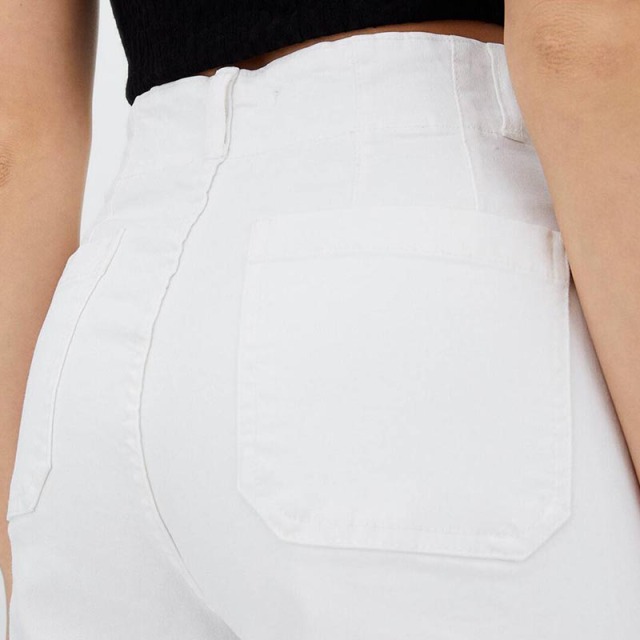 cropped minimalist jeans with pockets