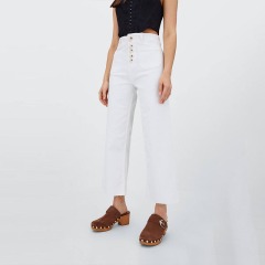 cropped minimalist jeans with pockets
