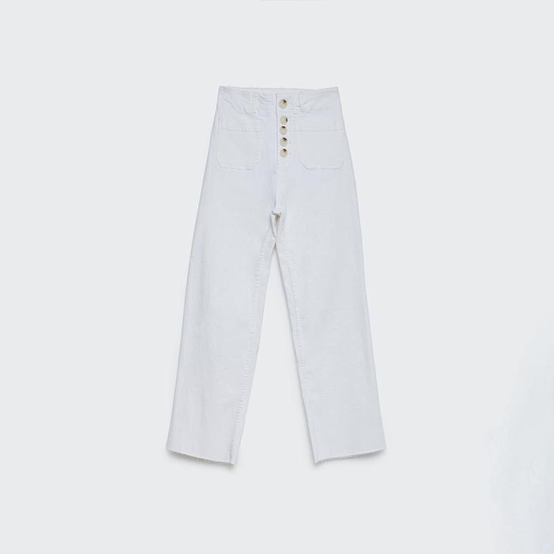 cropped minimalist jeans with pockets