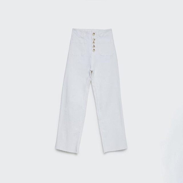cropped minimalist jeans with pockets
