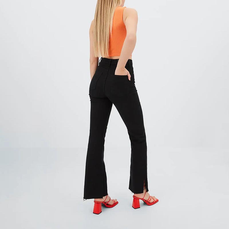 Slim Fit Slit Flare Jeans
