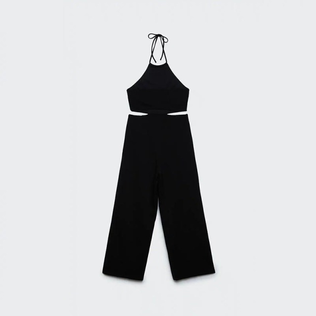 sling-neck knitted jumpsuit