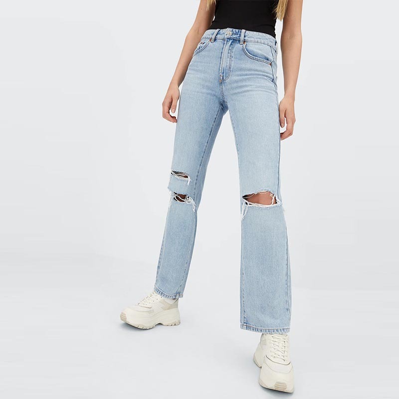 low-rise straight-leg jeans