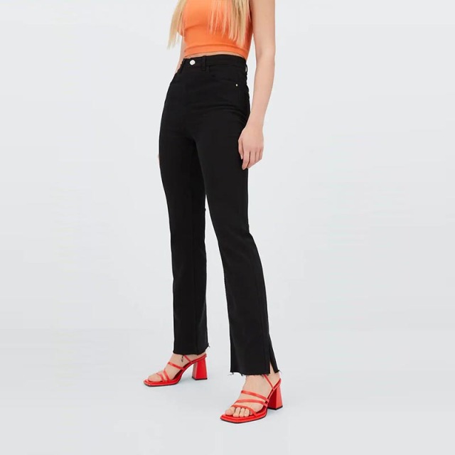 Slim Fit Slit Flare Jeans