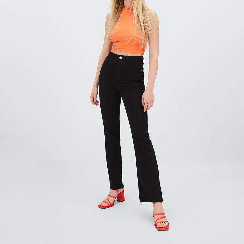 Slim Fit Slit Flare Jeans