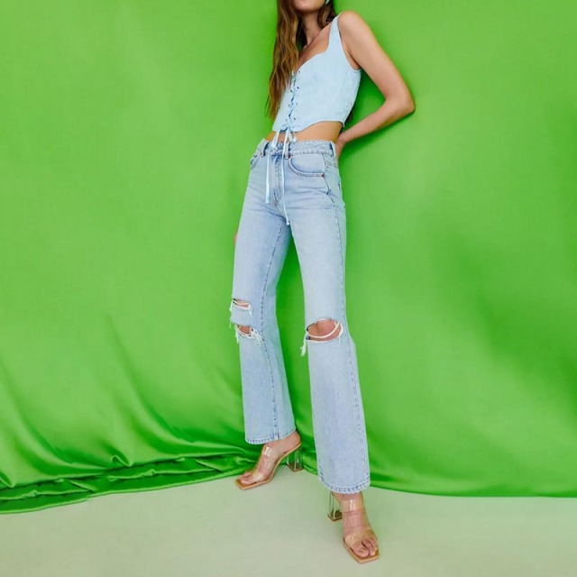 low-rise straight-leg jeans