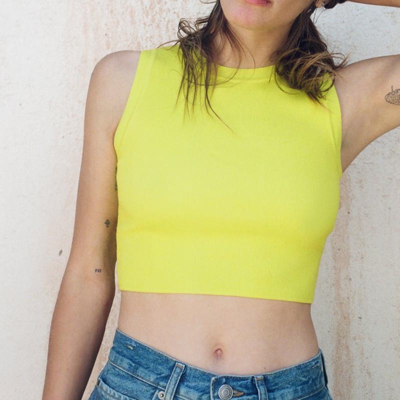 Basic cropped knitted top