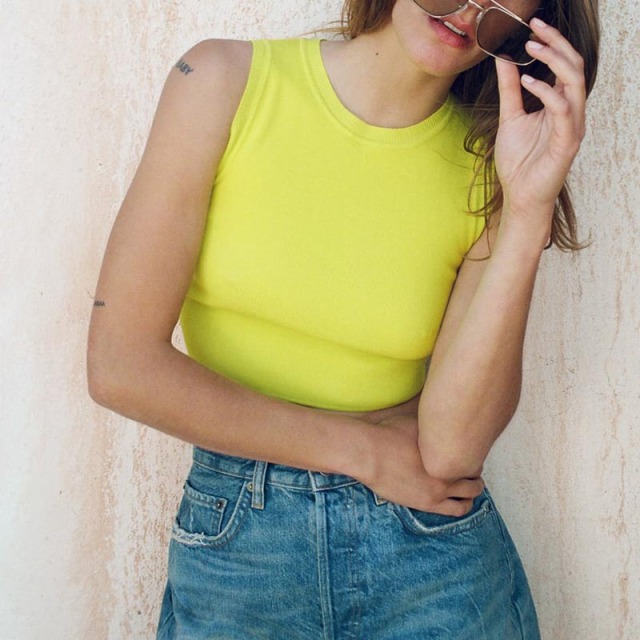 Basic cropped knitted top
