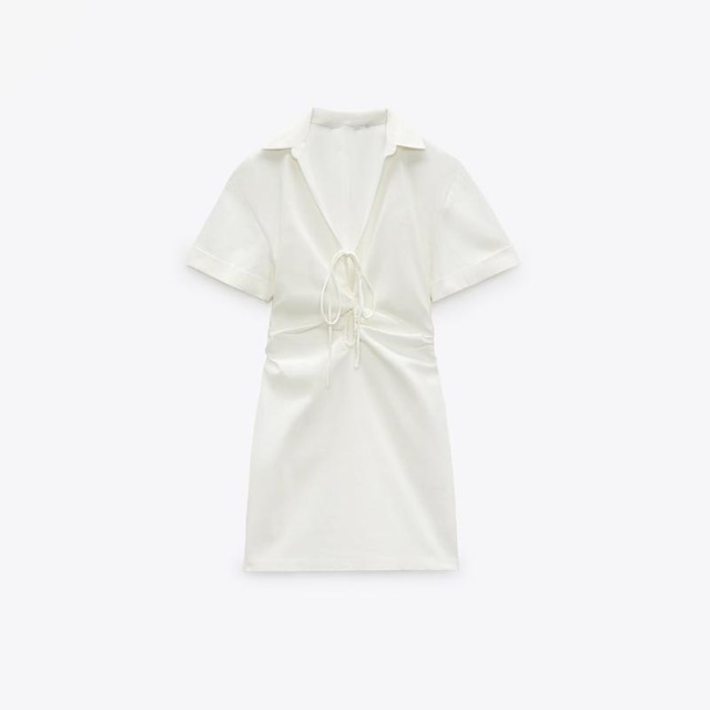 STRETCH LINEN BLEND DRESS