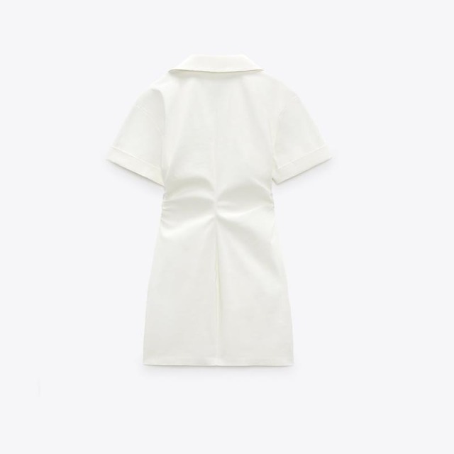 STRETCH LINEN BLEND DRESS