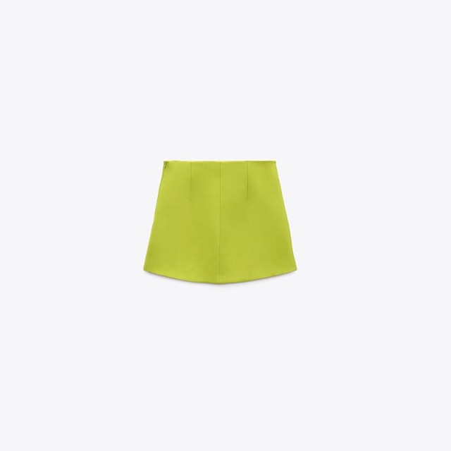 Green mini skirt