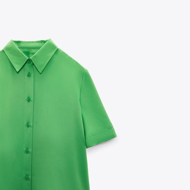Slit Silk-satin Shirt