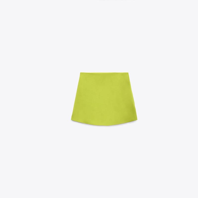 Green mini skirt