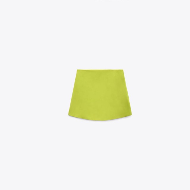 Green mini skirt