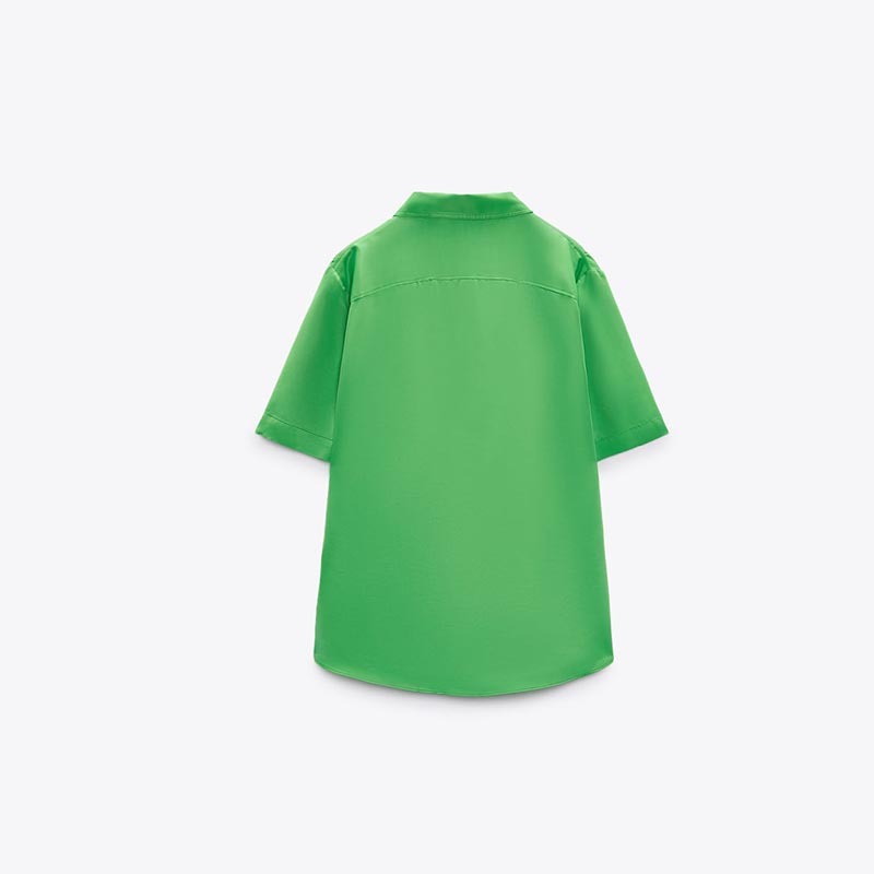 Slit Silk-satin Shirt