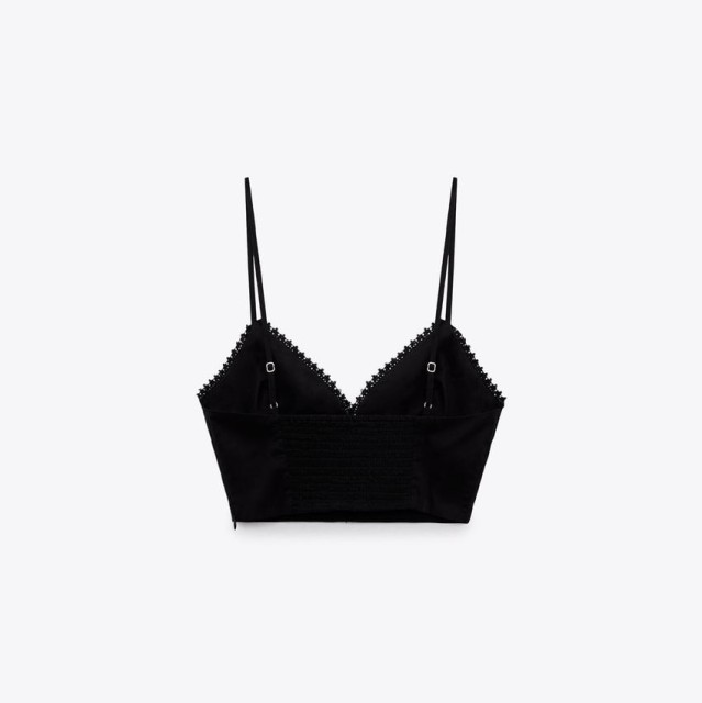 Poplin Top With Lace Trims