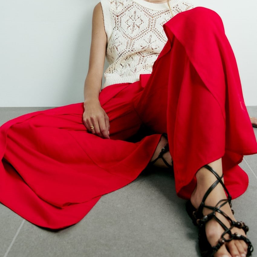 Wide-Leg Wrap Trousers