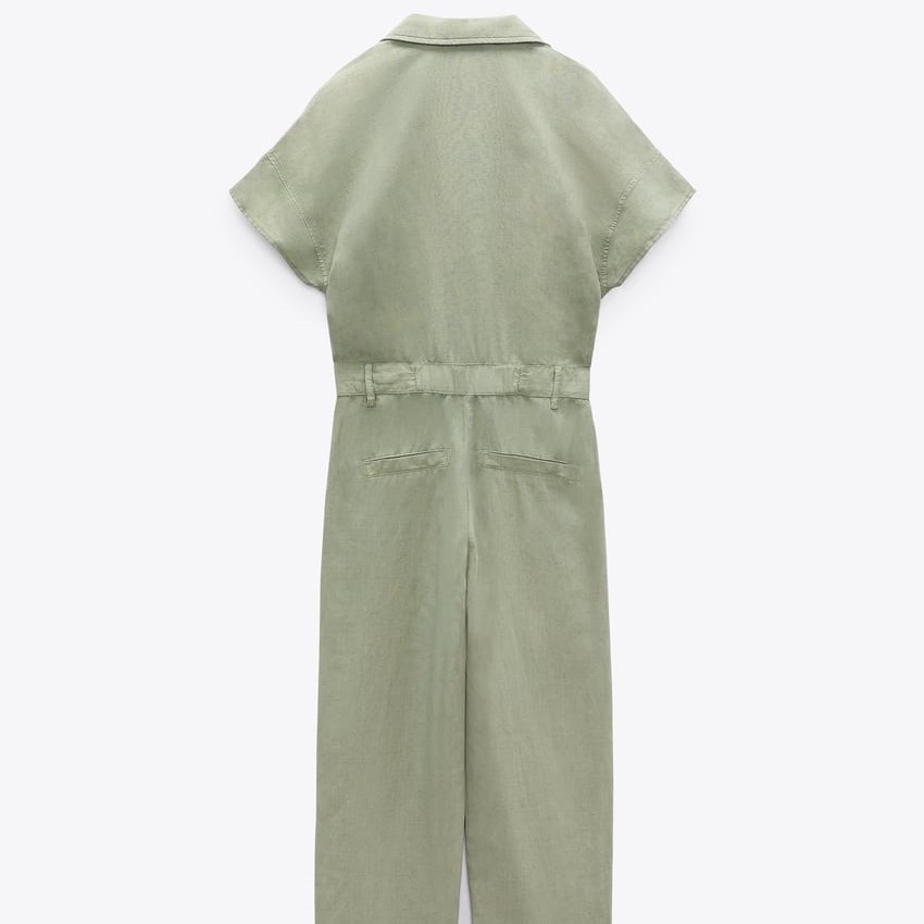 Long Linen Blend Jumpsuit