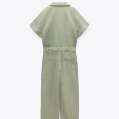 Long Linen Blend Jumpsuit