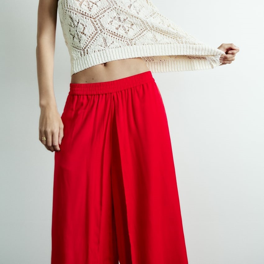 Wide-Leg Wrap Trousers