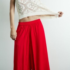 Wide-Leg Wrap Trousers