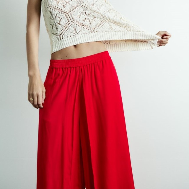 Wide-Leg Wrap Trousers