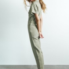 Long Linen Blend Jumpsuit