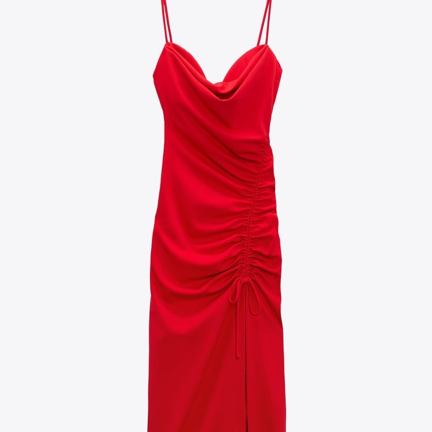 Midi Dress With Draped Detail