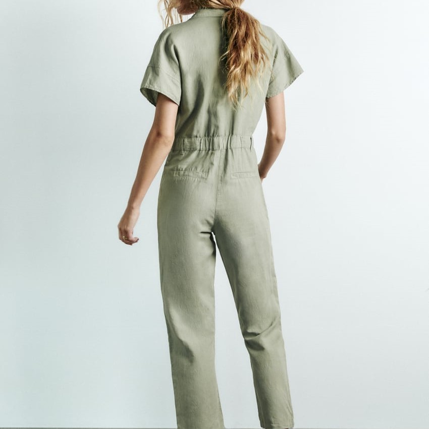 Long Linen Blend Jumpsuit