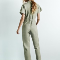 Long Linen Blend Jumpsuit
