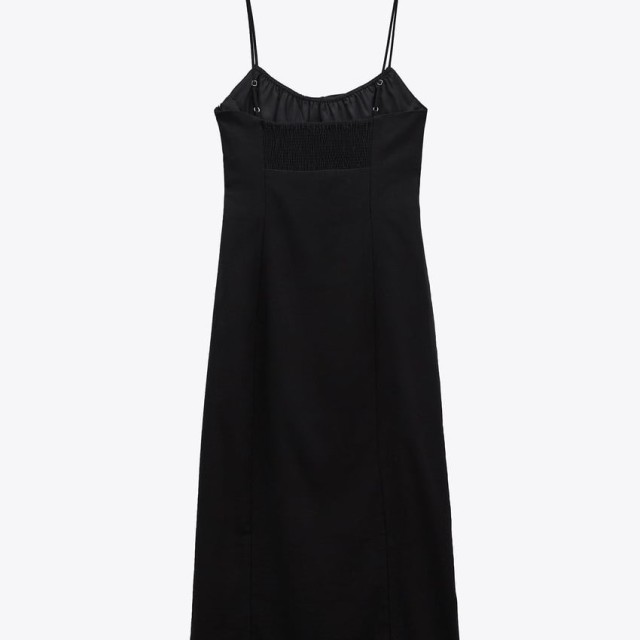 Linen Blend Midi Dress