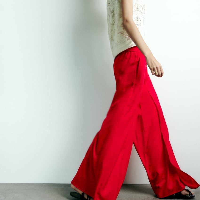 Wide-Leg Wrap Trousers