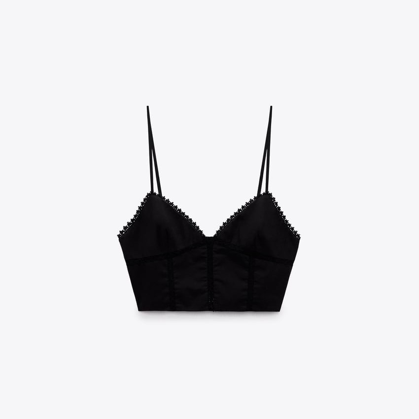 Poplin Top With Lace Trims