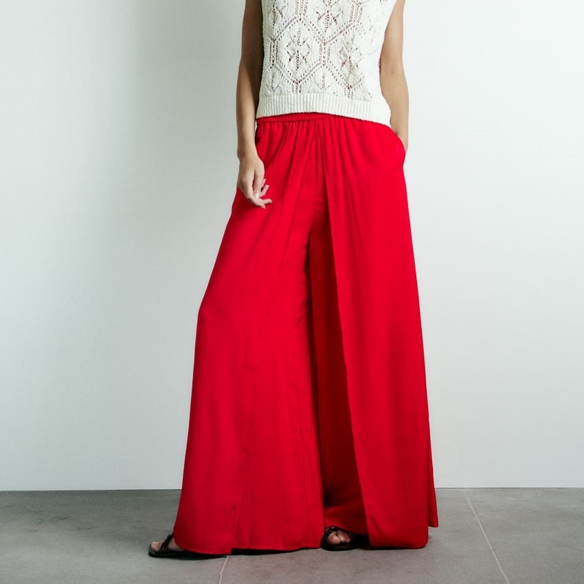 Wide-Leg Wrap Trousers