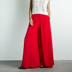 Wide-Leg Wrap Trousers
