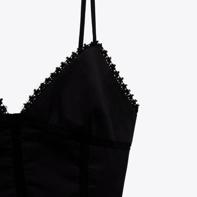 Poplin Top With Lace Trims