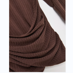 Black and Brown Ruched Front Rib Top 2 Pack