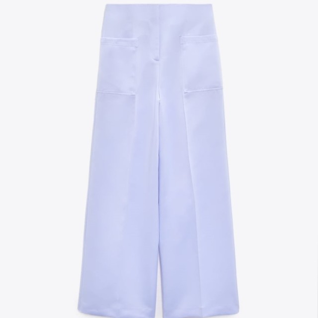 Wide-Leg Satin Trousers