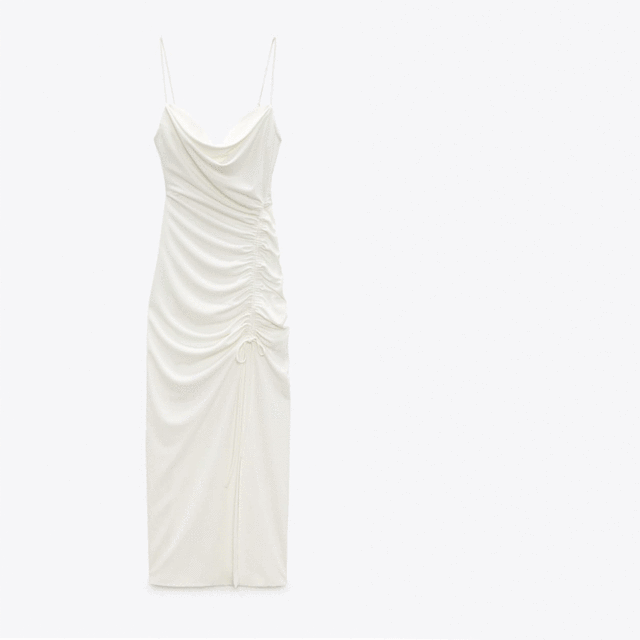Midi Dress With Draped Detail