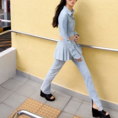 Cropped Denim Shirt